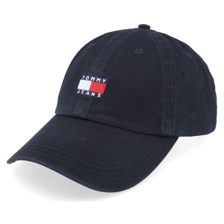 Tommy Hilfiger - Zwart unconstructed Cap - Tjm Heritage Cap Black Dad Cap @ Hatstore