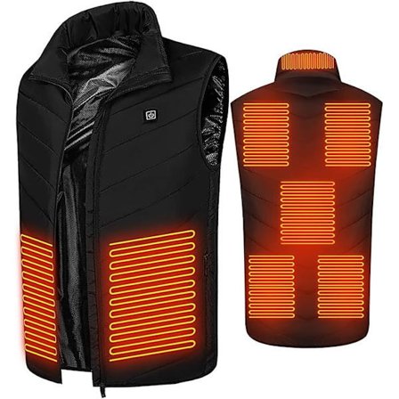 Unisex Oppvarmet Vest, 9 Varmesoner, 3 Nivåer Justerbar Ermeløs Oppvarmet Jakke, Termisk Vest