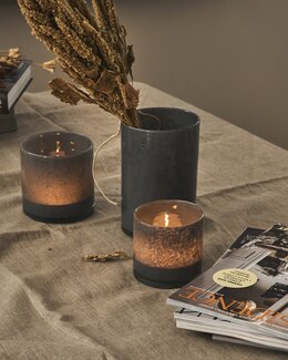 Kerzenhalter/Topf/Vase meliert Grau