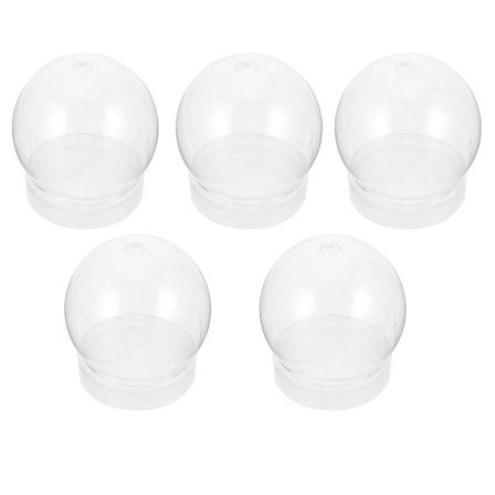 5 STK Clear Water Globe Jar Plastic Snow Globe Flaske Candy