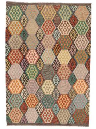 Alfombra Kilim Afghan Old Style 206X294 Marrón/Naranja (Lana, Afganistán)