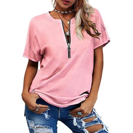 Kortärmad T-shirt För Kvinnor Med Rund Hals S