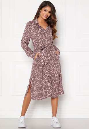 Happy Holly Iris Shirt dress Dusty pink / Beige Klær