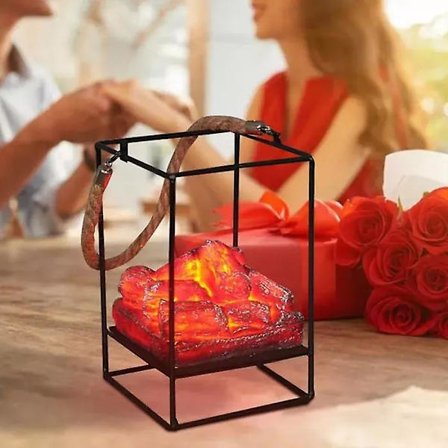 Simulerad Kol Eldstad Ljus Bärbar Riskfri Festival Prydnadslampa Kompatibel med Hemmakontor Ny