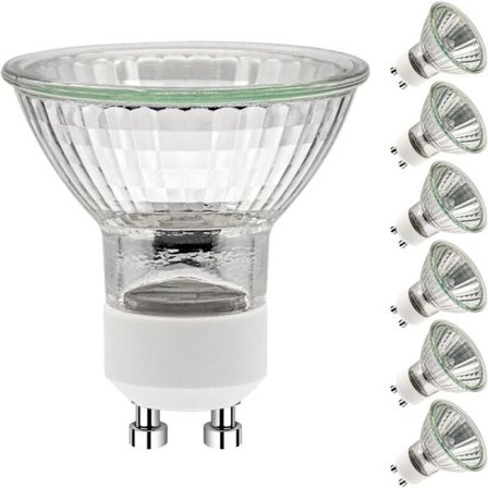 GU10 35W Lyspærer, GU10 Halogenpærer, AC 230V 35W Spotpære, GU10 Halogen 2-Pin Halogenpærer 35° Spredningsvinkel 2700K Dimbar Varmhvit, 6-pakning