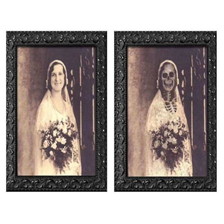 Horror Billedramme Lenticular 3D Skiftende Ansigt Gysende Portrætter Spøgelsesagtig Spooky