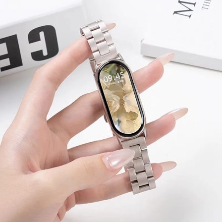 Ädelmetall klockarmband kompatibla Xiaomi Mi Band 10 9 8 armbandstillbehör Rostfritt pulseira armband correa xiaomi smart band 9 8 10