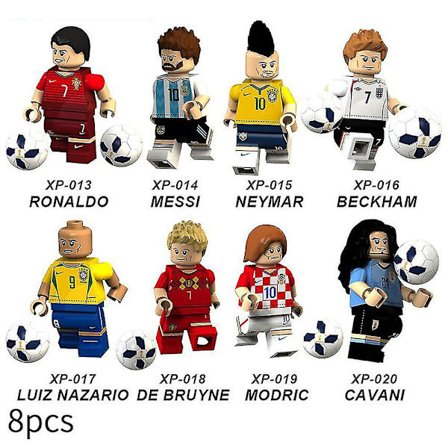 8 stk VM Qatar Ronaldo Messi Neymar Minifigur Samlet Mini Byggeklosser Actionfigurer Lekegave til Barn