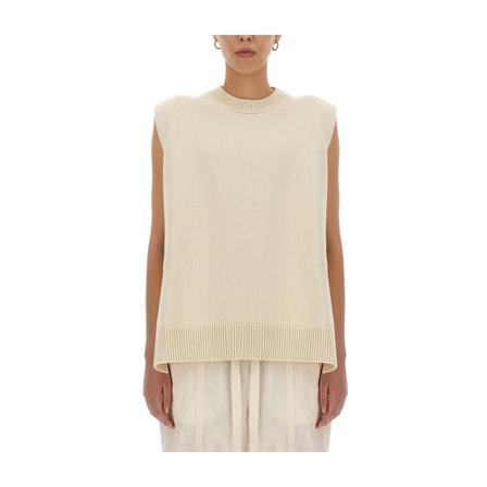 Jil Sander, Wool Vest Wit, Dames, Maat:S