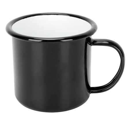 8 cm 350 ml emaljekopp, miljøvennlig fortykket vannkopp for kaffe, vin, vannlagring, svart