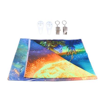 Fluorescerende landskapstapet UV-reaktivt svart lys landskapstapet dekorativ veggteppe GTYG(296) 150X130cm / 59X51in