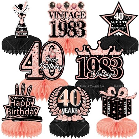 50 års bursdagsdekorasjoner Bordpynt 40TH 40TH