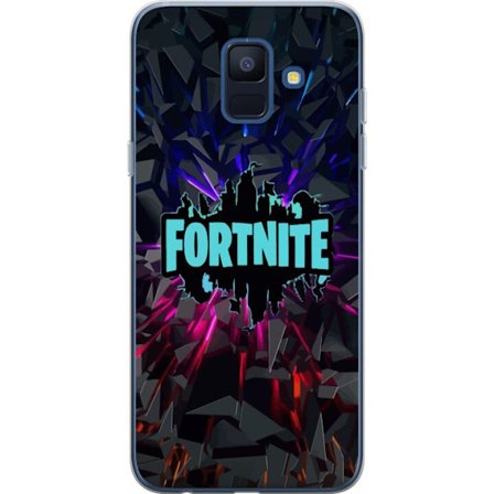 Yhteensopiva Puhelinkuori Samsung Samsung Galaxy A6 (2018) Pelit inspiraatio abstrakti logo suunnittelu räjähtävillä muodoilla, neon valot ja dyna