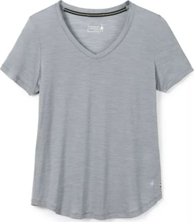 Smartwool Women's Merino Sport Ultralite V-Neck Short Sleeve Women Short sleeved fitness sweater Grey M