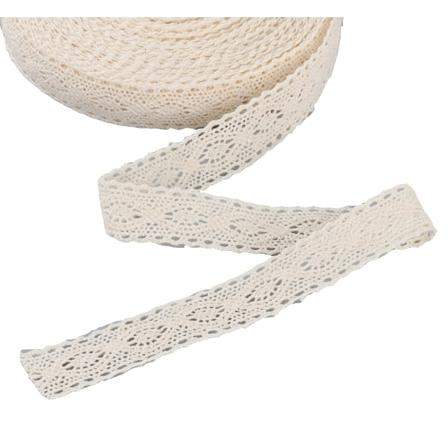 ABSOFINE 15M Vintage Blondekant Bånd Beige i Bomull