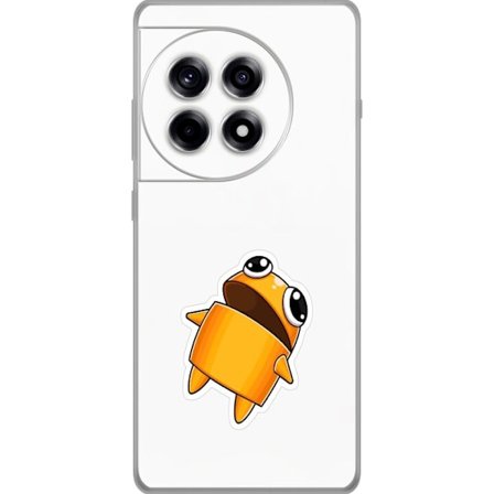 Kompatibel Mobilcover til OnePlus OnePlus 12R Orange tegnet figur med store øjne og dynamisk pose i legende stil