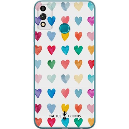 Kompatibel Mobilcover til Honor Honor 9X Lite Cactus and Friends - Watercolor Love Grid