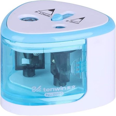 Automatisk elektrisk blyantspisser batteridrevet med 2 hull egnet for hjemmestudenter