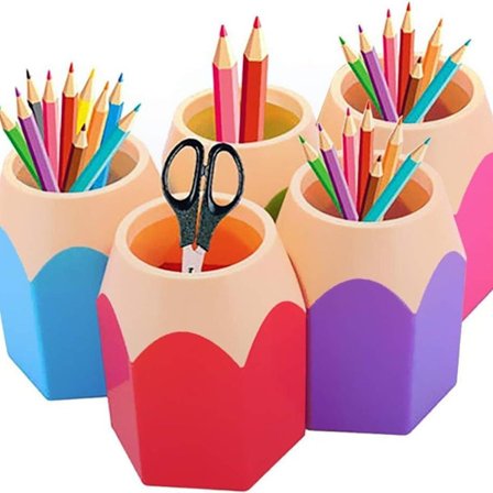 Blyantsæske Penholder Kontorartikler Skrivebordsarrangør (1 Sæt af 5 Farver) KLB