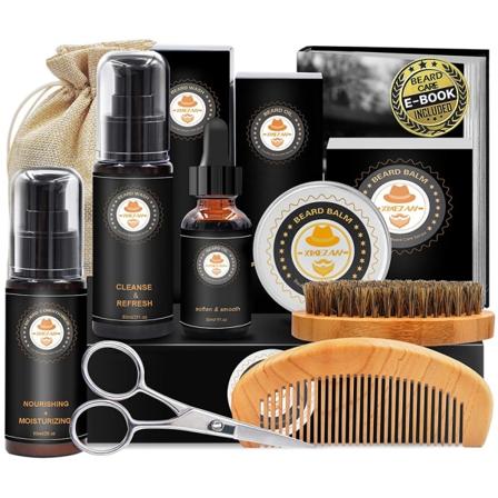 Set Med Skäggschampo Skäggolja Skäggbalsam Skägg