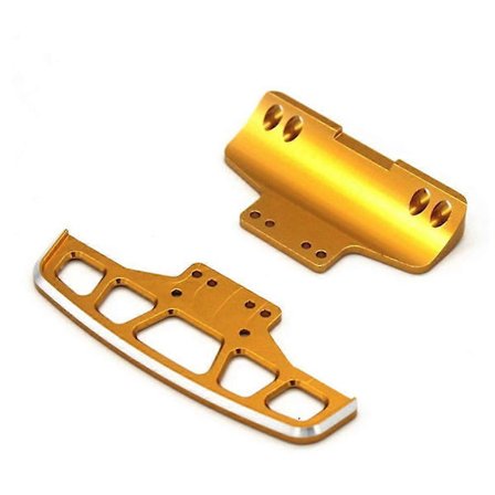 Metall Främre Och Bakre Stötfångare Med Ventil För Wltoys 284131 K969, gul[D]