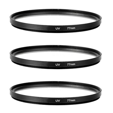 2x 77mm UV Ultraviolet Filter Linse til DSLR Kamera