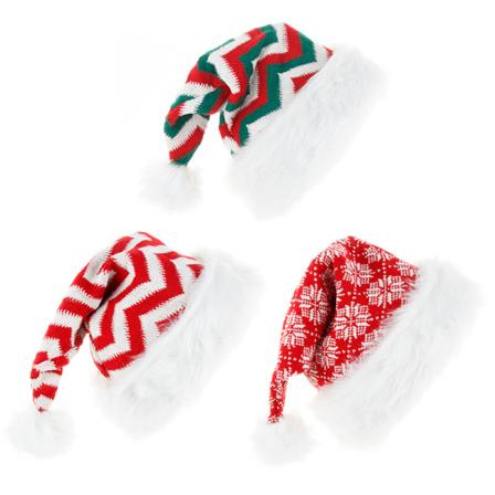 3 stk. Julehat Unisex Voksne Julemand Hatte Glitter Paljetter Chris