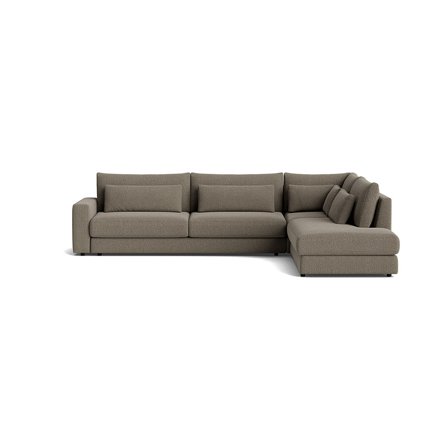 Sevilla Ecksofa, rechts in Nordic Grau, einfarbig, modernes Design, bequeme Polsterung, hochwertiges Wohnzimmer Sofa, 85cm Höhe