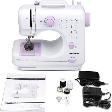 Excelvan Elektronisk symaskin - Nybegynner - 12 sting - Bærbar - To justerbare hastigheter