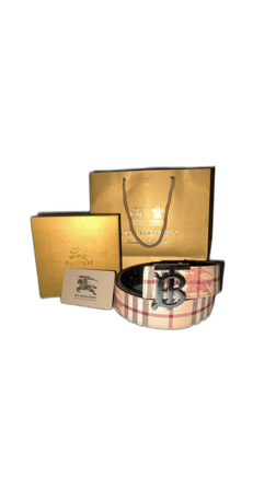 Burberry rutigt skärp med BB-spänne