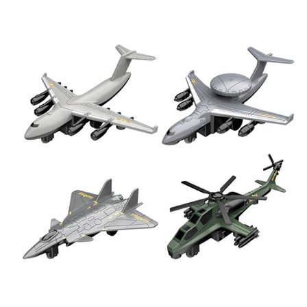 4 st Diecast Metall Jetplan Pullback Mekanism Jaktplansleksaker för Lekrum