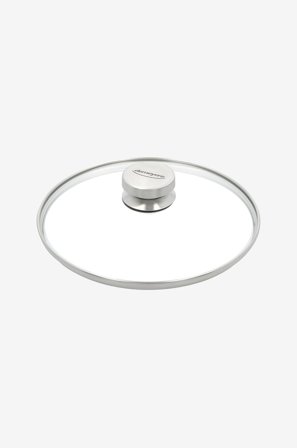 Demeyere - Lokk 24 cm, glass med stålknott - Sølv - Stekepanner & grillpanner - Fra Homeroom