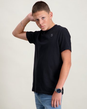 Abercrombie AFBSHORT SLEEVE ESSENTIAL TEE Noir T-shirts Garçon - Kids Brand Store