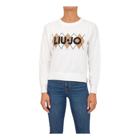 Liu Jo, Round-neck Knitwear Wit, Dames, Maat:XS