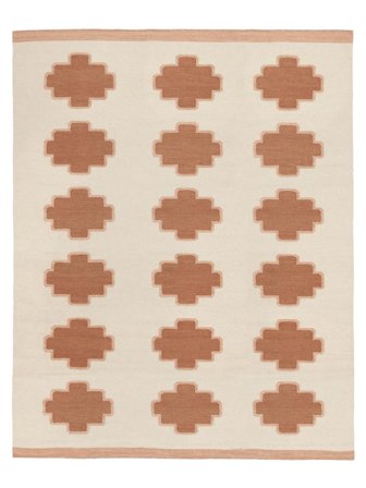 Wool Rug Tucson Off White/Rust Red Oeko-Tex