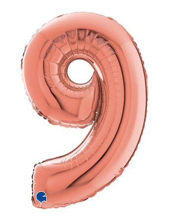 Number Foil 9 Rose Gold 70 Cm Pink IPK