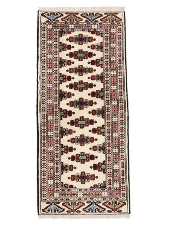 Oriental Turkaman Rug 86X189 Beige/Black Wool, Persia