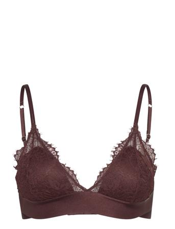 Bra Nora Triangle Bralette Fas Lingerie Bras & Tops Soft Bras Bralette Brun Lindex*Betinget Tilbud