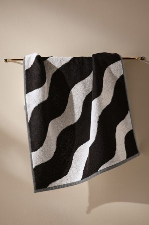 Jotex - Håndkle 50x70 Cm Svart/naturhvit - WAVES - Kjøp Håndklær hos Jotex