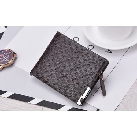 Nice wallet with checkered pattern and metal detail