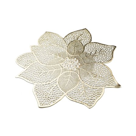 Hålad blomsterunderlägg bordstablett kopp tallrik dyna dalbana halkfri semesterdekor-gyllene unikt värde