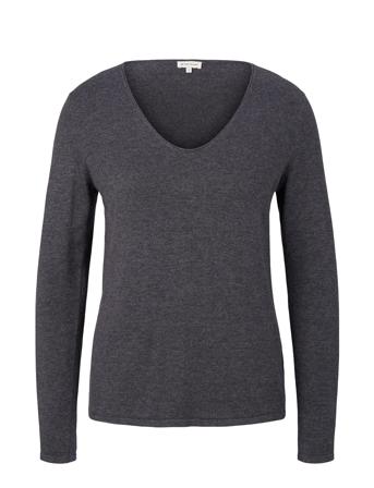 Sweater Basic V-Neck Navy Tom Tailor