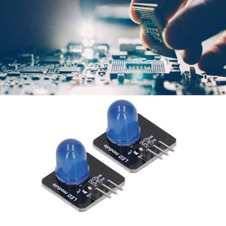 10 st LED-moduler 10mm 3.3V‐5V Dekorativt ljusbräda Chiplampa för hemdekoration MRB050E Blå