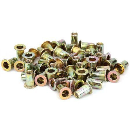 150 stycken M4 färgzinkpläterade nitmuttrar snabbfästen bilhårdvara tillbehör