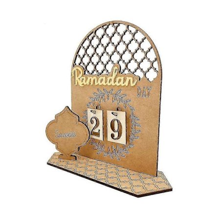 Ramadan Kalenderdekorasjoner i Tre - Nedtellingskalendere i Tre Dekorasjoner 30 Eid Mubarak, stil 3