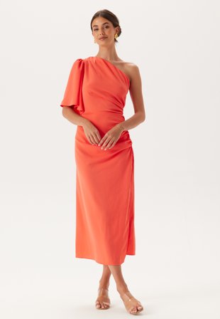 Bubbleroom Occasion Ruched One Shoulder Midi Dress Vaatteet