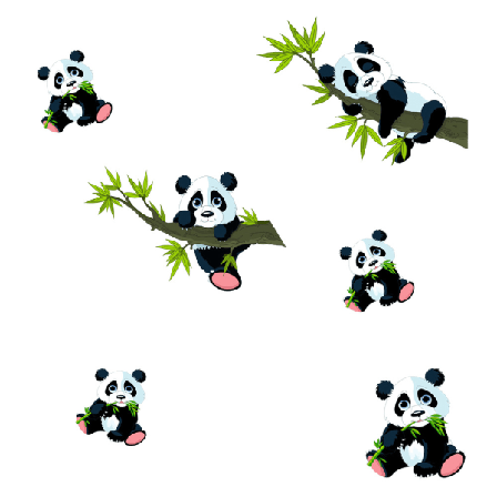 Lasten itseliimautuvat tarrat - Iloinen panda oksalla itseliimautuva tarra
