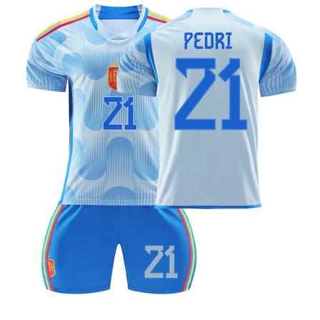 2022 Qatar World Cup Spanien Borta Fotbollströja Set 26