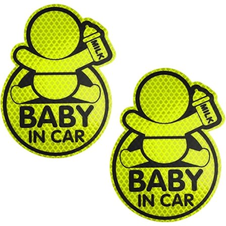 Bilklistermärke, Baby ombord, Baby ombord skylt, Ljus för barnvagn, Säkerhetsvarning klistermärke "Baby ombord" för bil, R