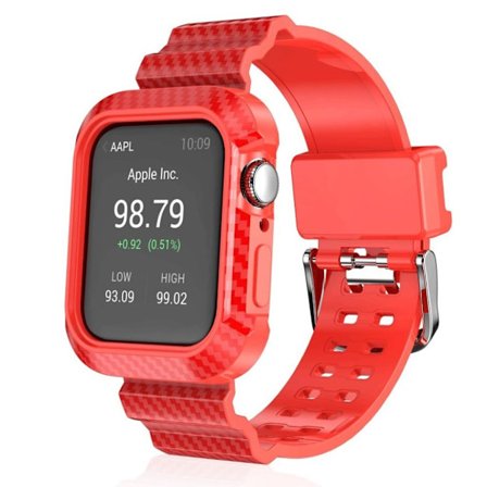Apple Watch Series 4 44mm Carbon fiber robust Urrem - Rød